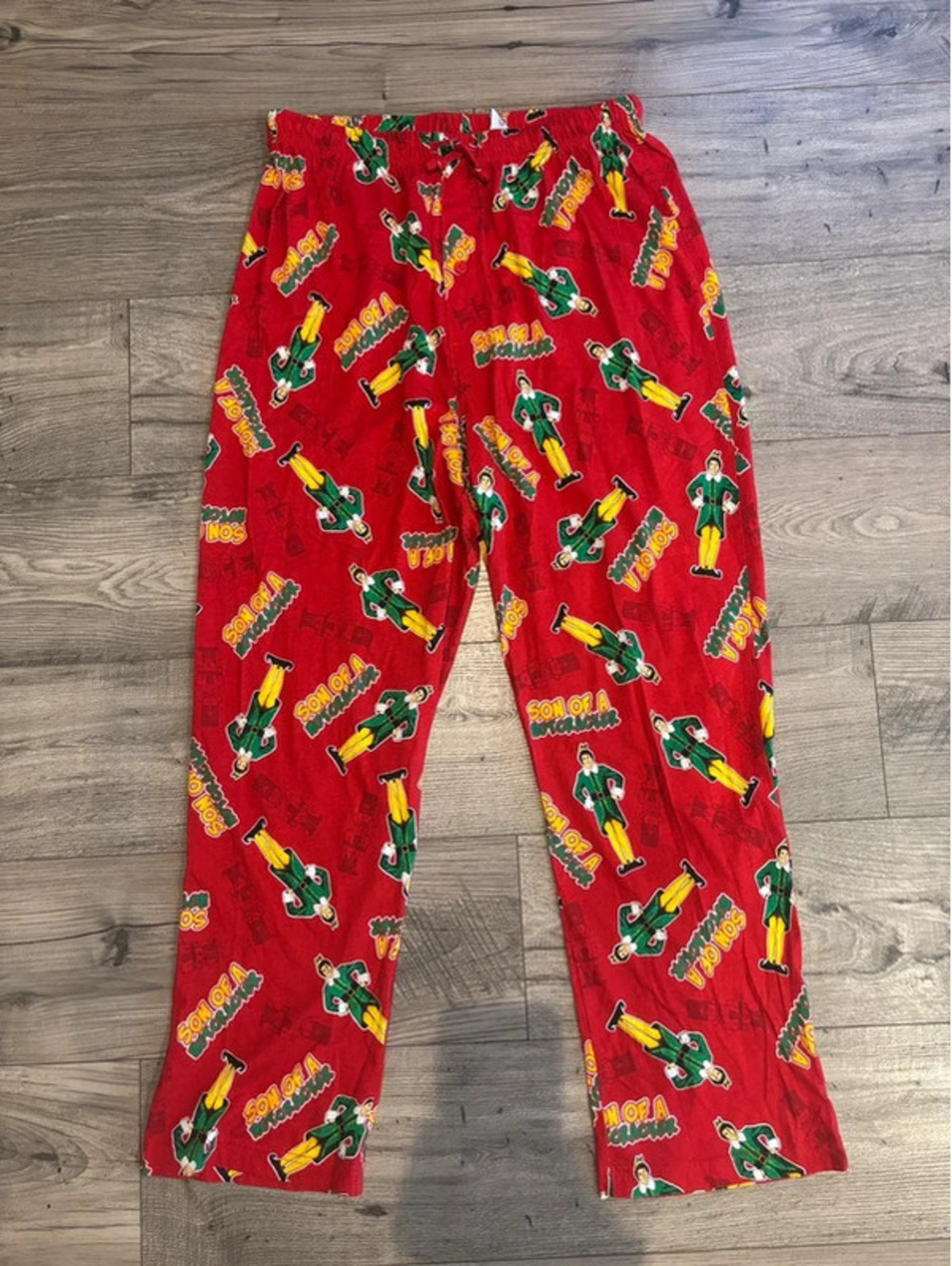 Elf Movie Buddy "Son of a Nutcracker" Pajama Lounge Pants Red Adult Large